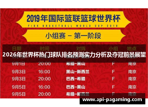 2026年世界杯热门球队排名预测实力分析及夺冠前景展望